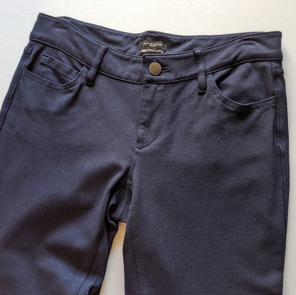 Ann Taylor Navy Ponte Five Pocket Leggings
